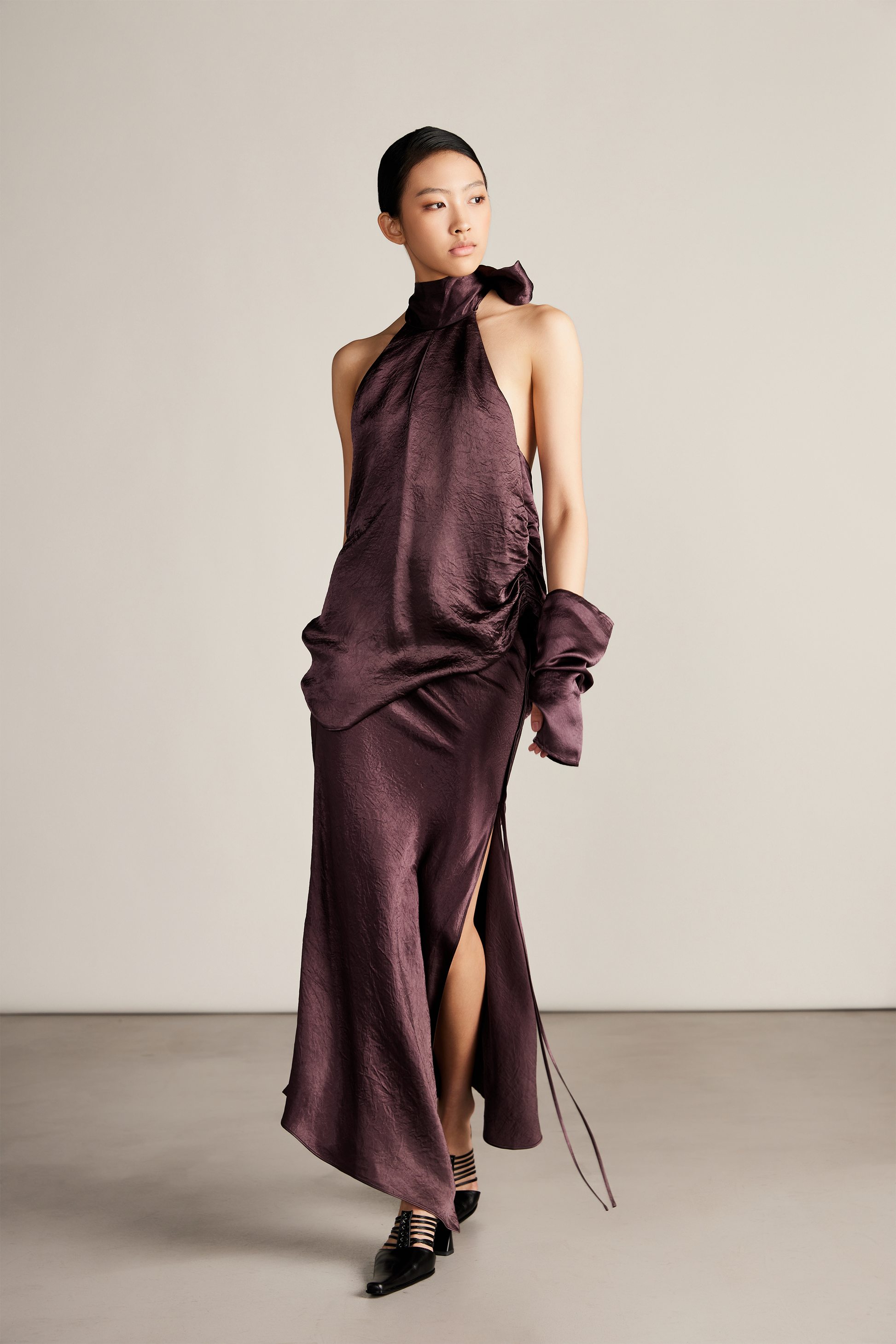 Elegant Brown Silk Dress – Summer Slip Style