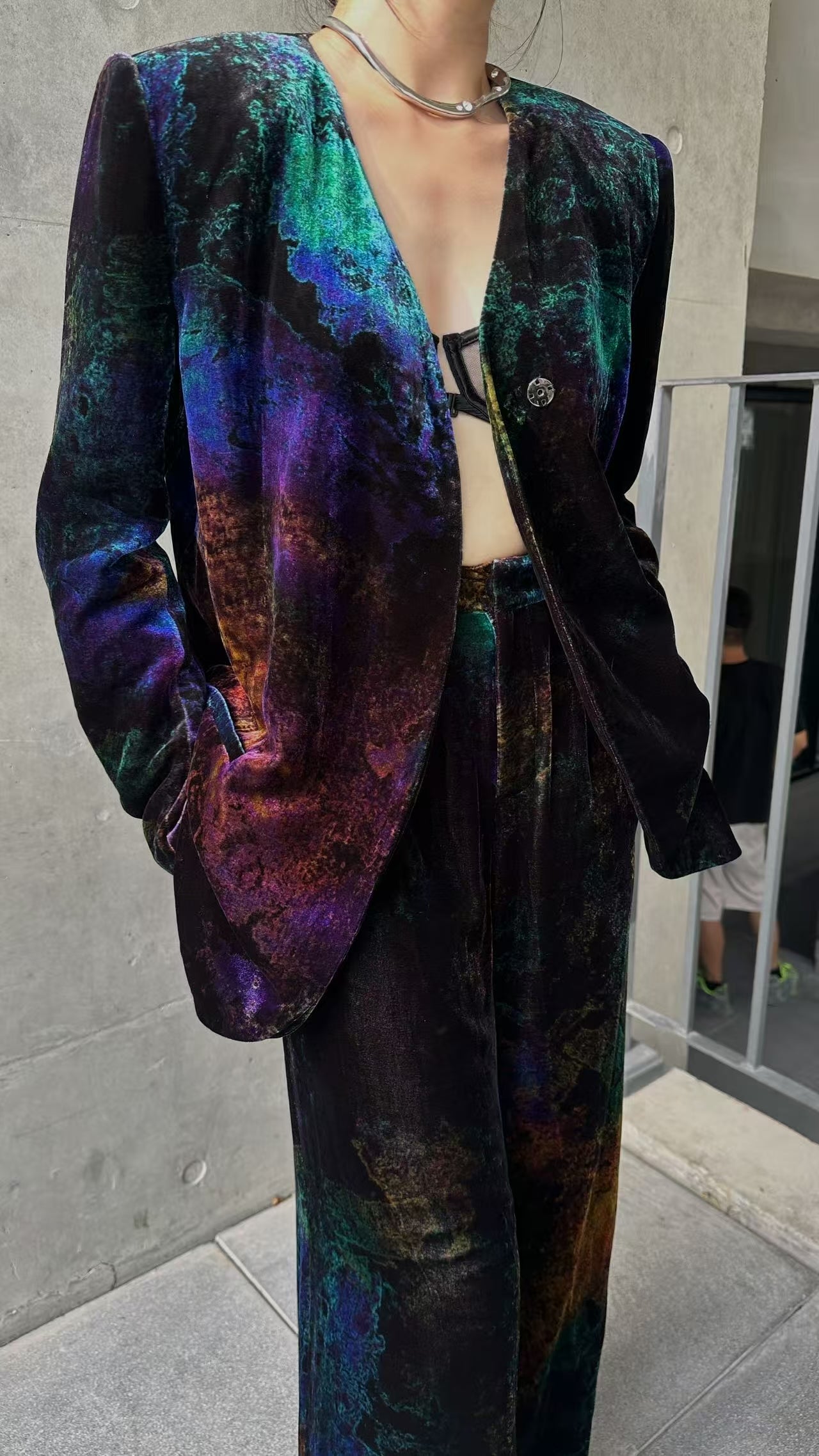Velvet Multicolor Suit – Blazer & Trousers
