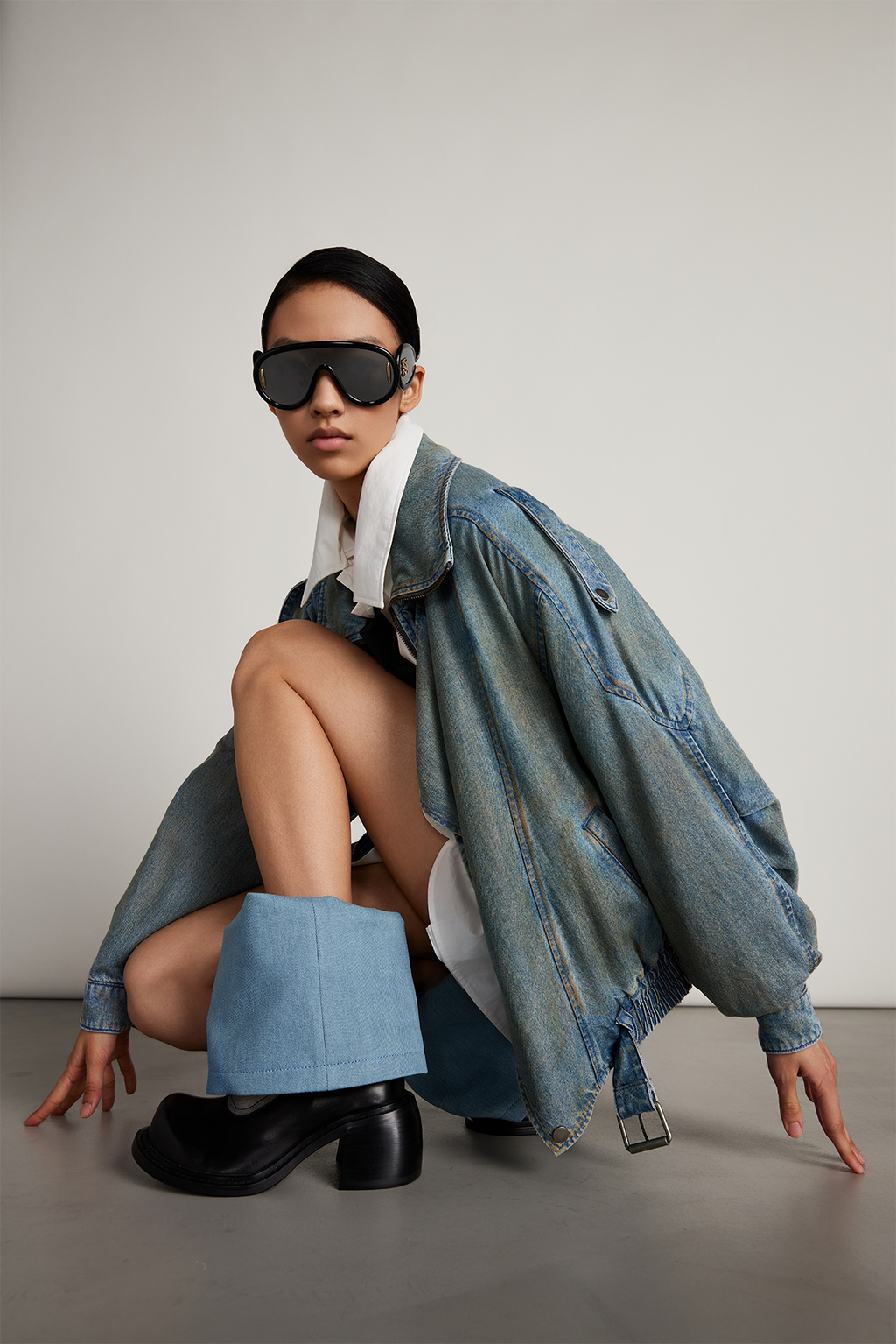 Sculpted Oversized Denim Jacket
